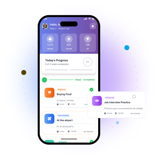 Personalized feedback on grammar and vocabulary